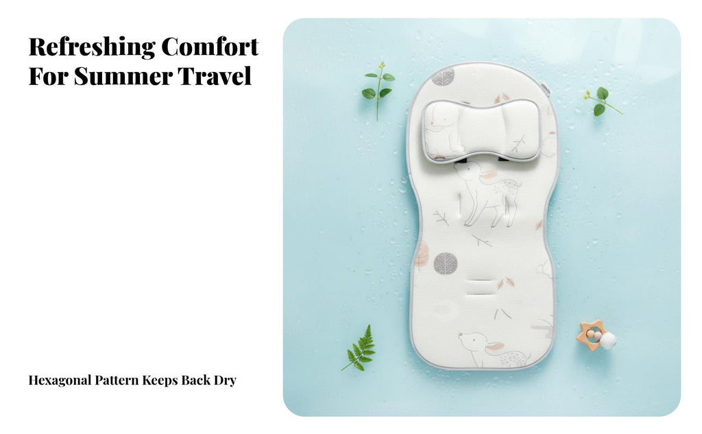 Universal Fit Baby Stroller Cooling Mat Moisture Wicking Breathable Stroller Seat Cushion Skin-Friendly for Toddlers, Hot Weather, Outdoor