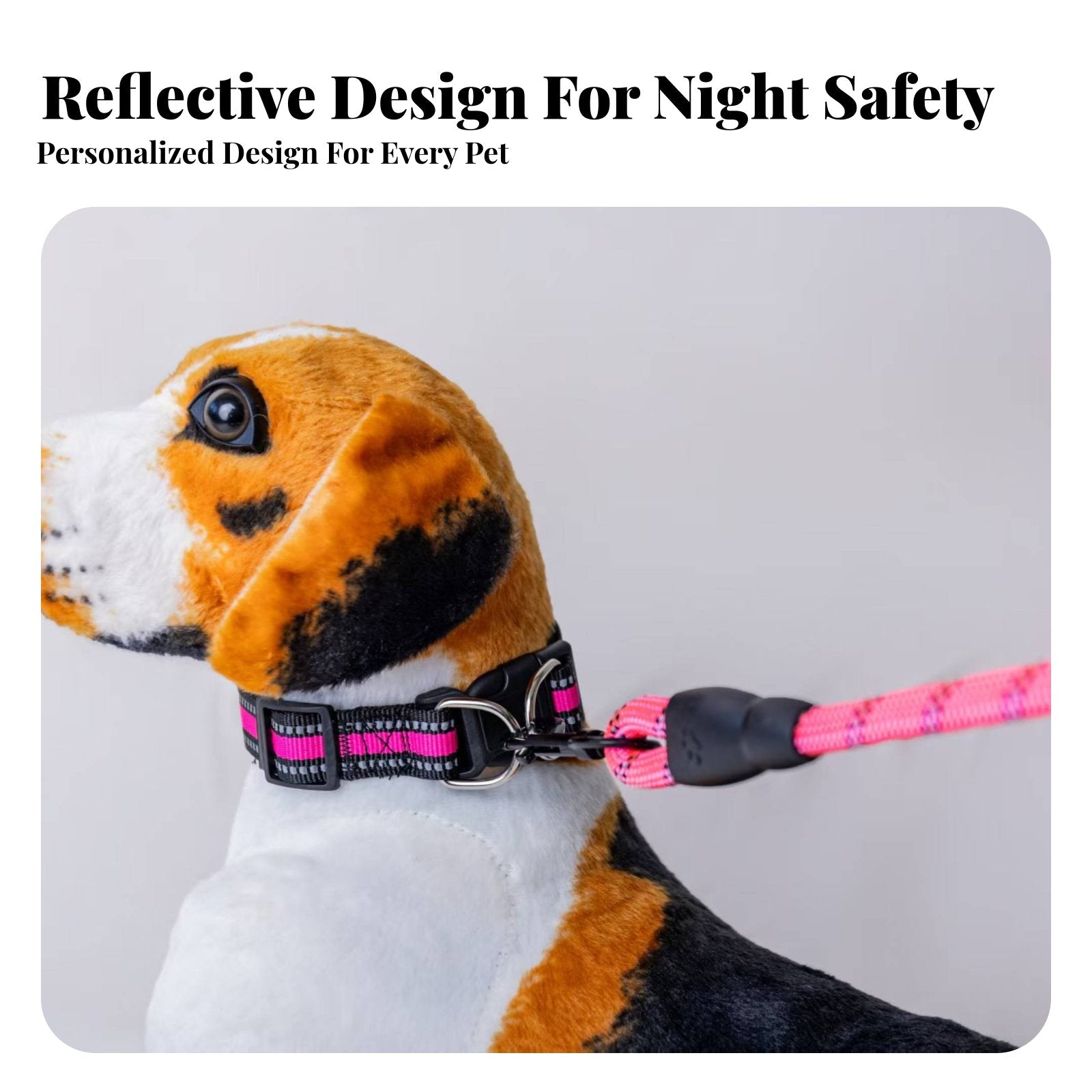 Long-Lasting Adjustable Nylon Pet Collar Comfortable Reflective Pet Collar Lightweight for Daily Walking, Training, Backyard