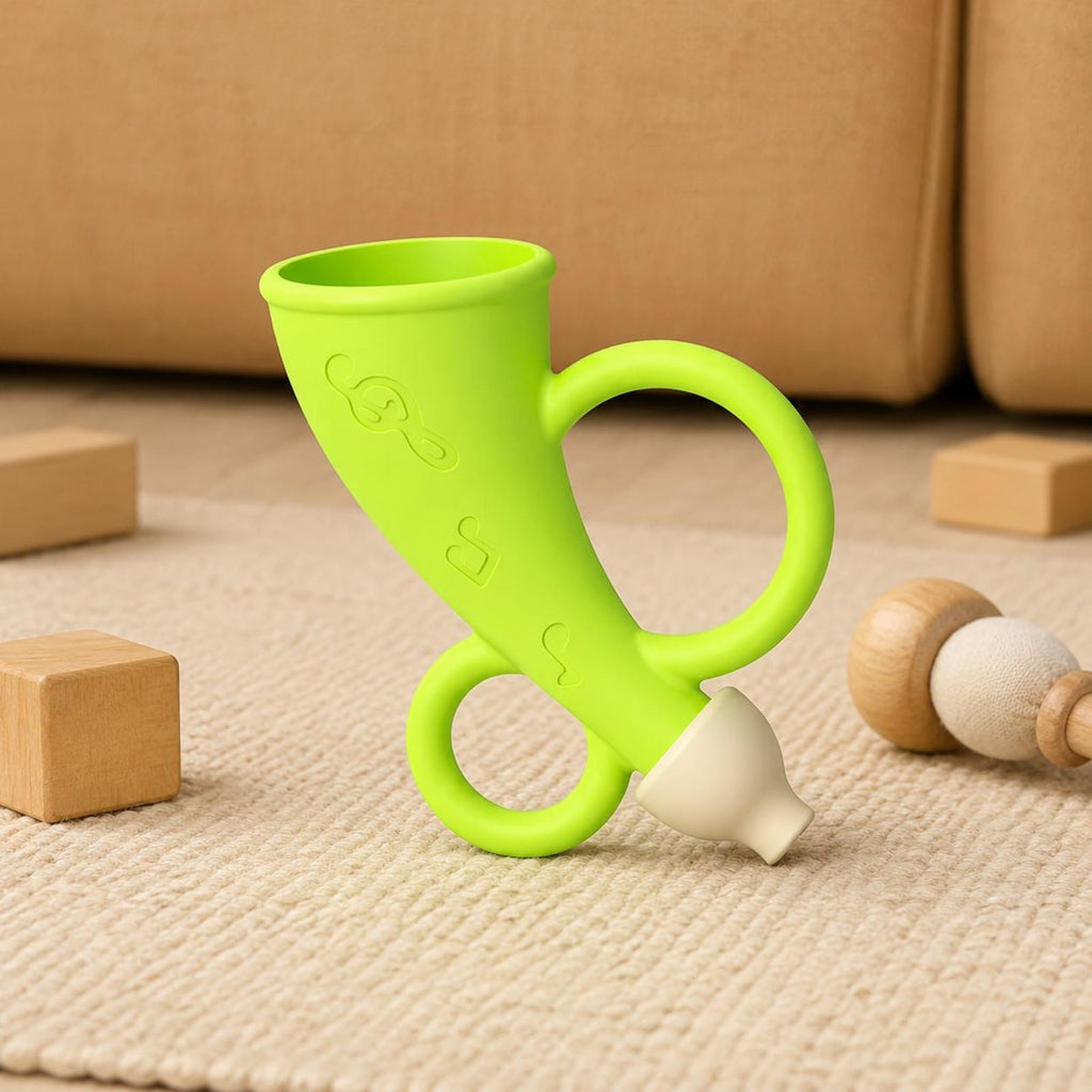 Baby Trumpet Safe to Gnaw-Safe Silicone Trumpet Toy Included for Playtime