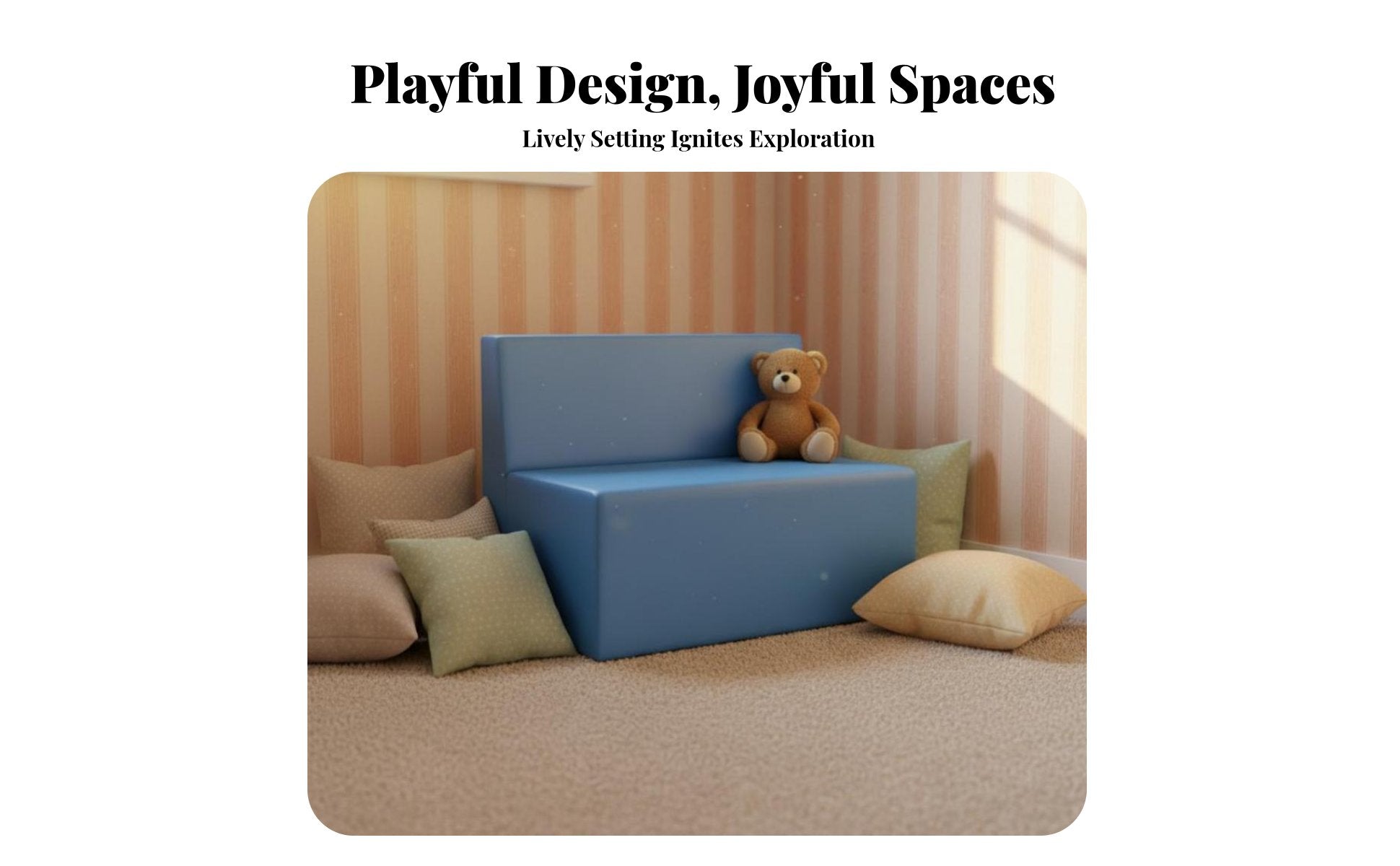 Flexible Combination Upholstered Block Bench Soft-Covered Transformable Play Couch dense Foam interlocking Seating Easy to Clean for Toddlers, Educators, Parents, Kindergarten, Waiting Area, Early Education Center, Playroom