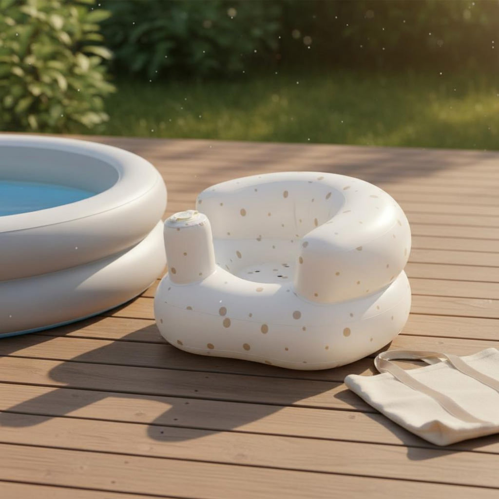 Inflatable Baby Bath Stool Supportive Design Baby Learn-to-Sit Seat for Infants