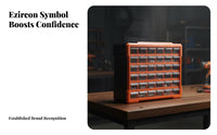 36 Drawer Cabinet Transparent Drawers Small Parts Organizer Orange Frame
