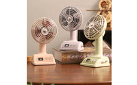 Retro Desktop Fan Adjustable Angle USB Rechargeable Desk Fan for Office
