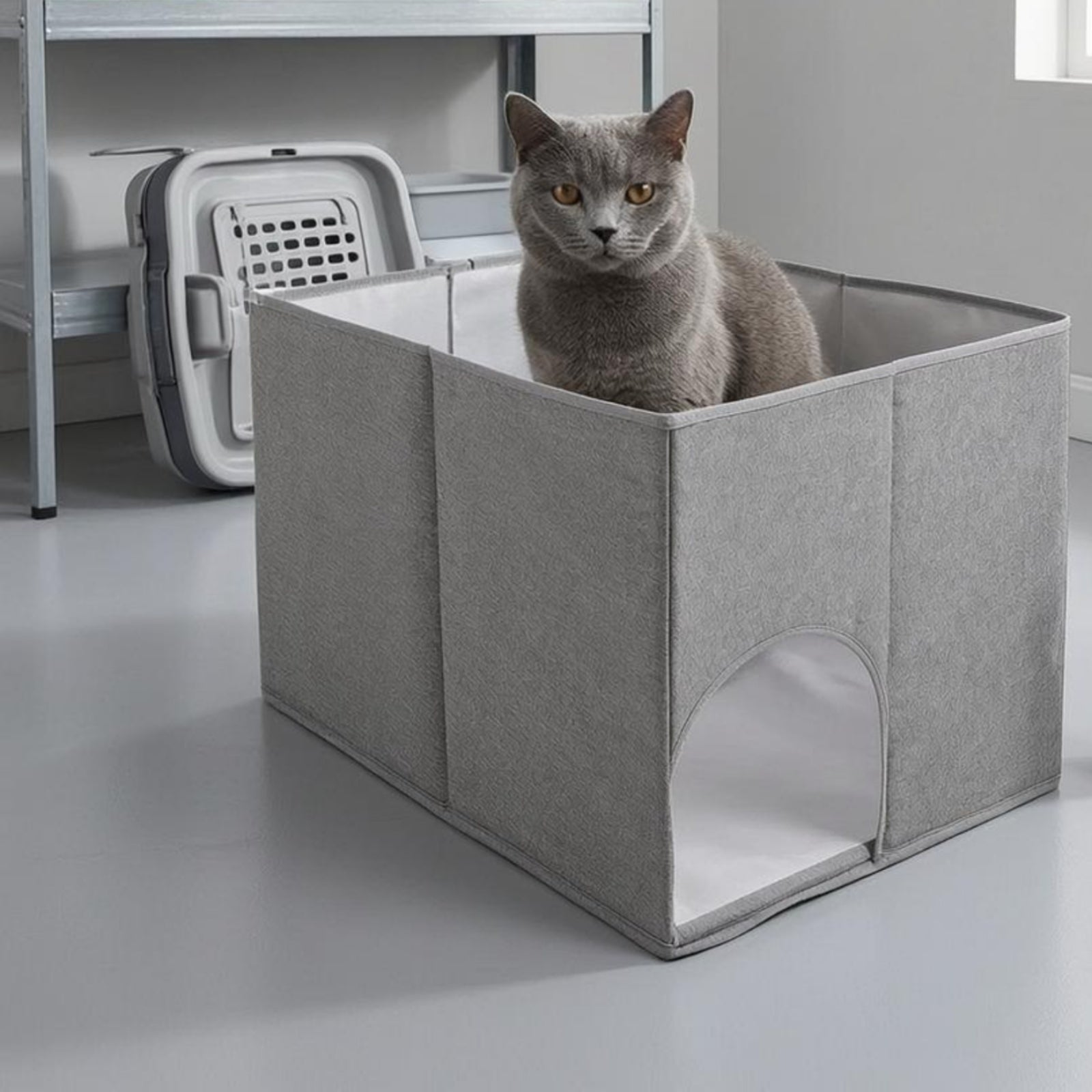 Portable Feline Litter Box Enclosure Arched Entrance Feline Litter Box Enclosure