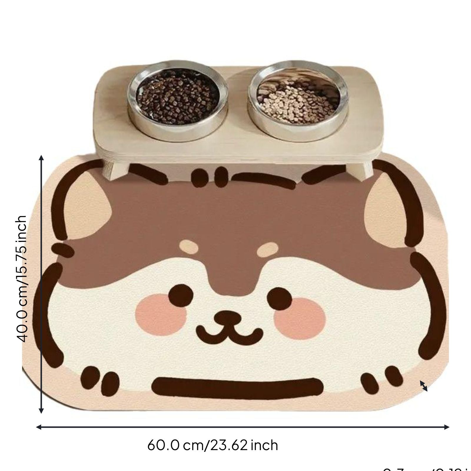 Cat Feeding Mat, Non-Slip Diatomaceous Earth Pet Food Mat, Absorbent, Quick Dry, Protects Floors, Easy to Clean, Prevents Spills, Pet Placemat for Messy Drinkers, Non-Slip Base, 18 x 12 inches