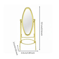 1:12 Scale Floor Mirror Realistic Design Dollhouse Clothes Rack Mirror Metal