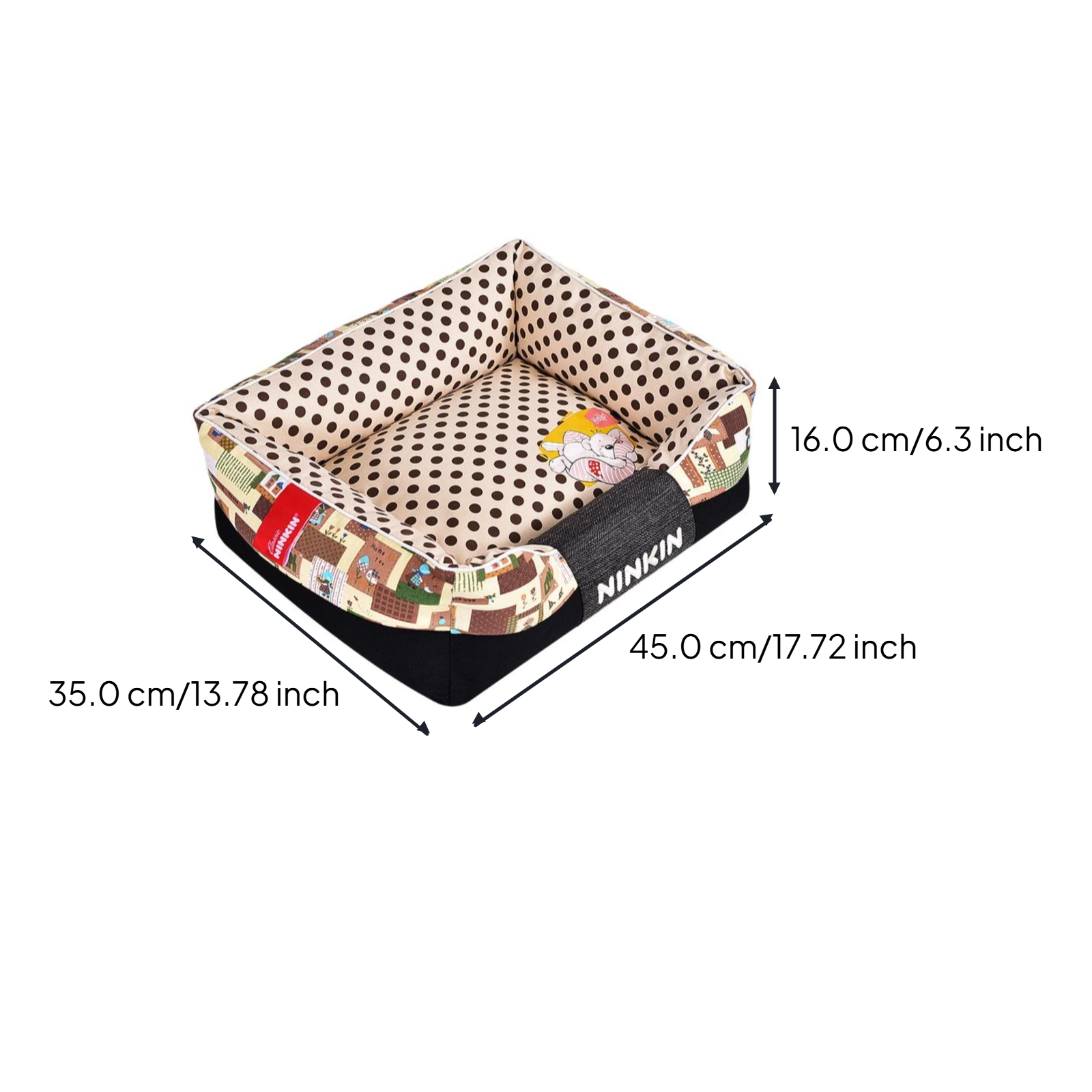 Calming Plush Pet Bed Removable Cover Warming Comfort