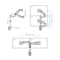 Articulating Monitor Arm 360° Rotation Articulating Desk Mount Space Saving