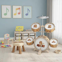 Toy Jazz Drum Kit Early Education Kids Drum Set Cartoon Design for Beginners