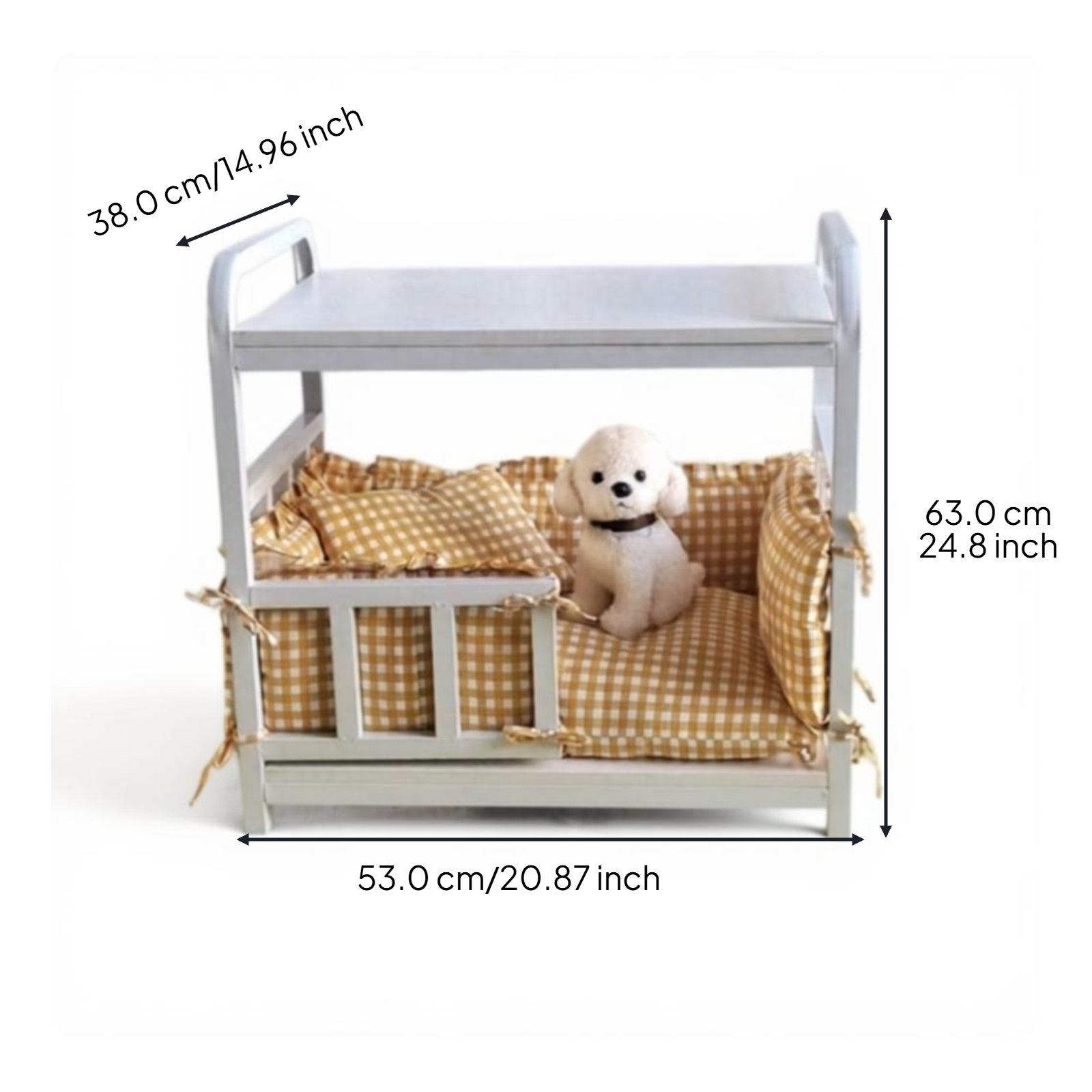 Dog Bed, Iron Frame Pet Bed, Comfortable Support, Non-Slip, Indoor Sleeping Mat for Large and Small Dogs