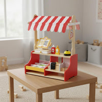 Sandwich Stall Toy Educational Wooden Burger Stand Interactive Play Restaurant Counter for Kids