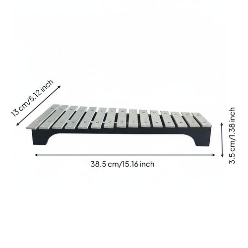 15 Note Glockenspiel Early Music Education Kids Musical Instrument Includes Carrying Case Rainbow Color Xylophone for Beginners, Classroom
