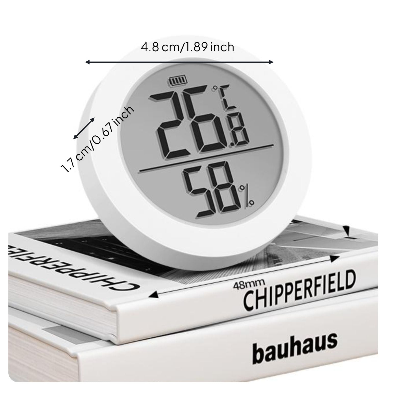 Digital Hygrometer, Indoor Thermometer, High-Accuracy Temperature and Humidity Gauge, Wall-Mounted, Infant Nursery