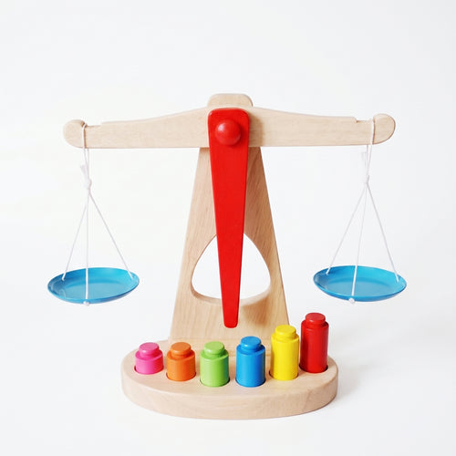 Wooden Balance Scale Toy Educational Wooden Balance Scale Simple Design Learning Aid for Classroom, Preschool