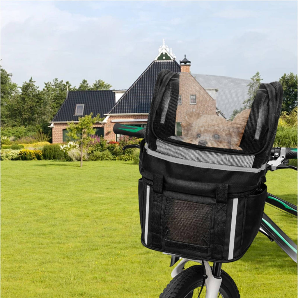 Front Bike Pet Carrier Reflective Strip Pet Accessory Rectangular