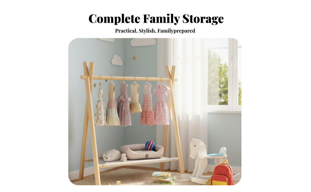 toddler's Wooden Clothes Tree polished Rounded Edges Nursery Furniture for Infants