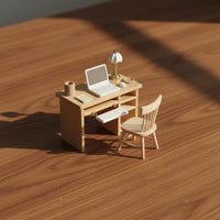 1:12 Scale Office Furniture Mini Decoration Dollhouse Desk and Chair Set