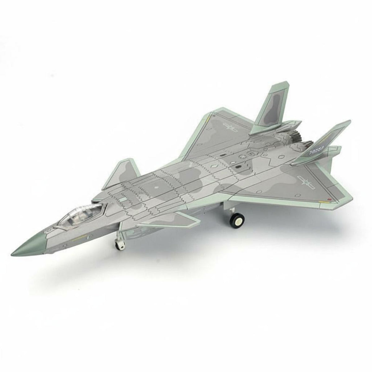 J-20 Fighter Jet Model Glue-No-Glue Assembly Pre-Colored Jet Model for Beginners