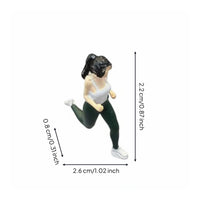 Miniature Running Woman Statue Realistic Running Woman Miniature Dimensional Decor for Model Display