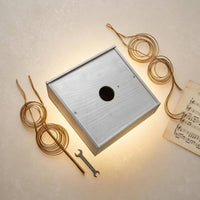 Piano String Box Light Gray Organizer Circular Cutout