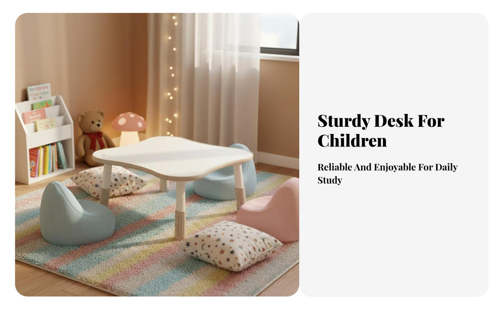 Adjustable Table and 2 Chairs Set Double Seating for Classroom, Living Room