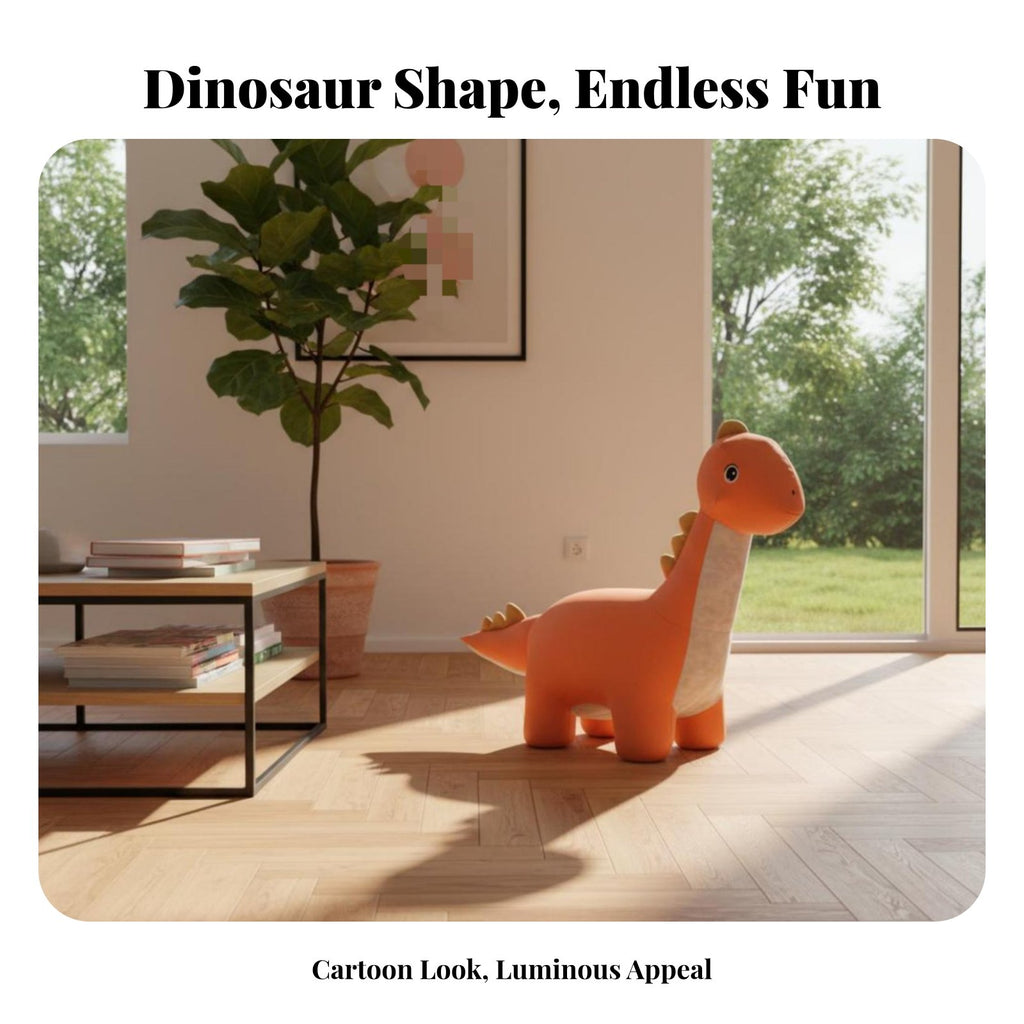 Dinosaur Pouf Multi-Purpose creatureShaped Seat Soft & Comfortable Stable and Sturdy for Bedroom