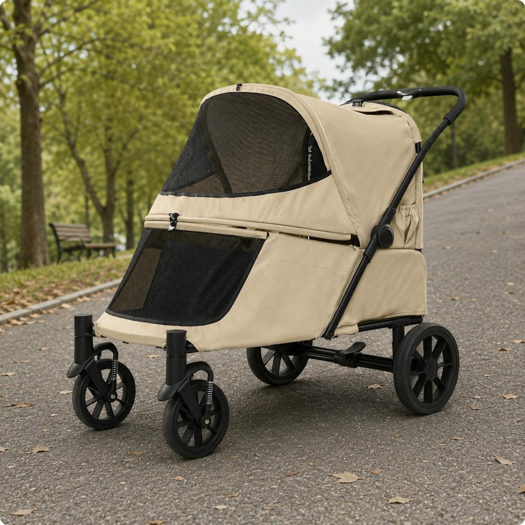 Folding Dog cartVentilated Soft-Sided Pet cartFront Ramp