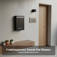 Wall Mount Mailbox Includes 2 Lock Openers Key Lock Mail Container Combination Lock Post Box Viewing Window Steel Letter Box