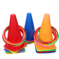 Cone Receptacle Hoop Toss Set Wide Square Bases Children's Plaything Training
