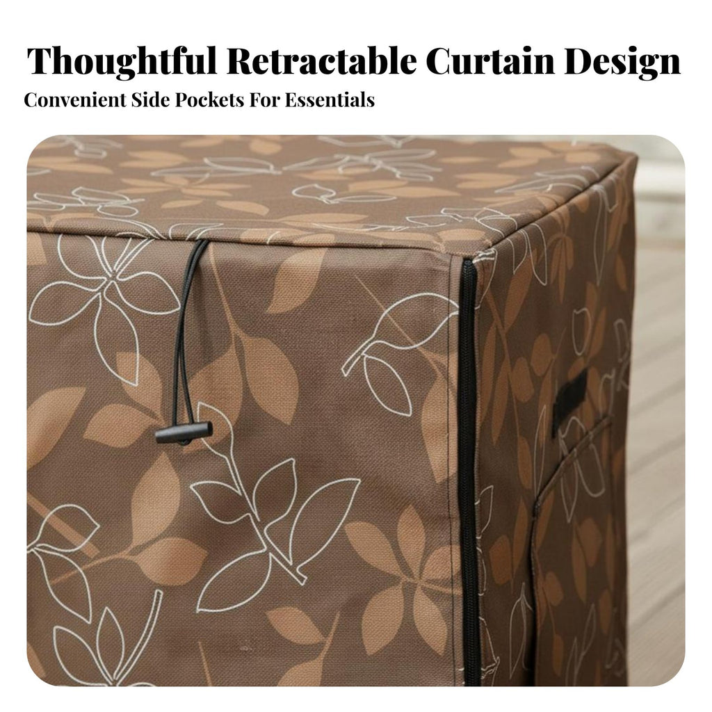 Insulated Kennel Cover Breathable Window Dog Crate Weather Cover Zipper Closure