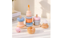 Wooden Dessert Stacker Early Learning Wooden Stacking Game Colorful