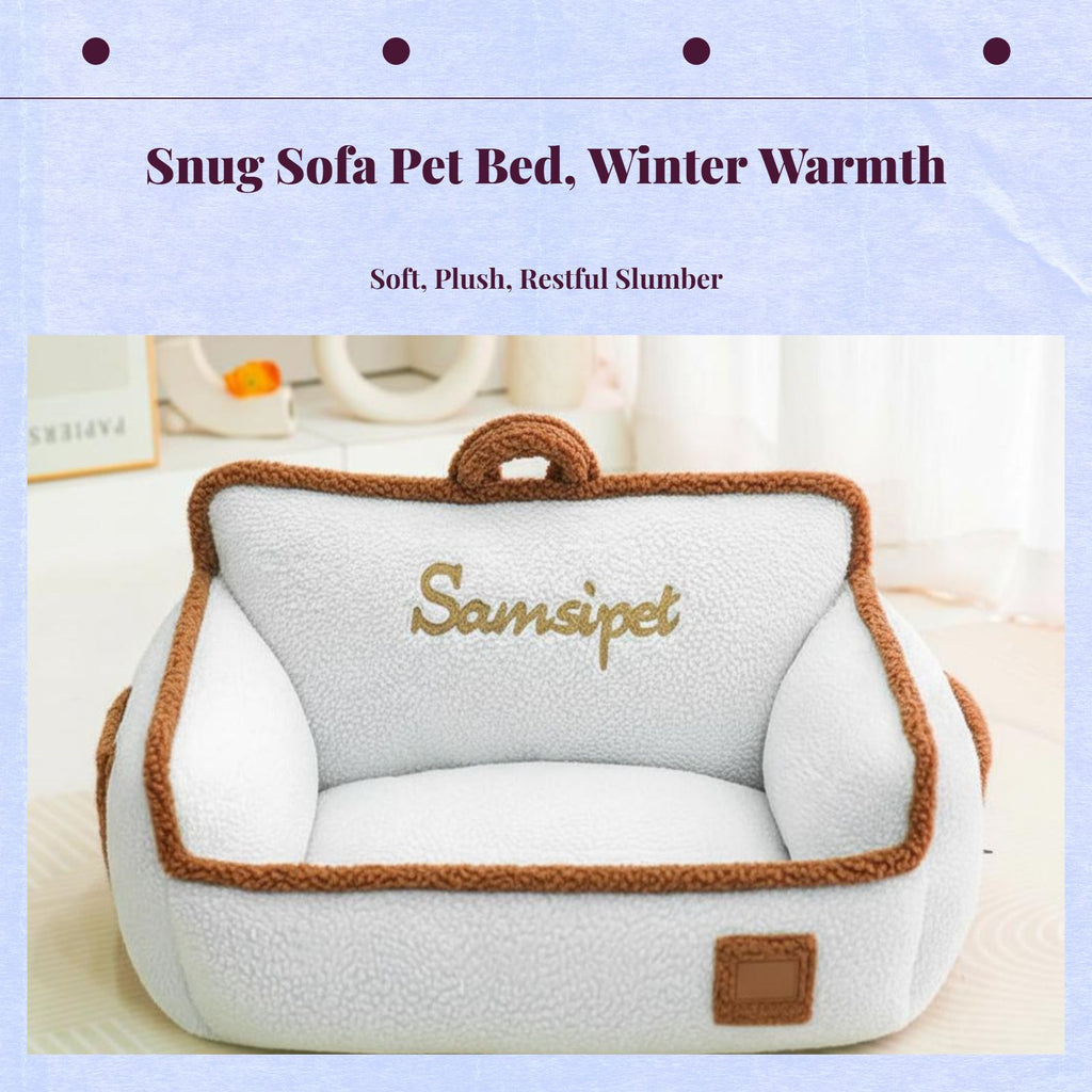 Warm Dog Bed, Removable Pad, Calming Pet Sofa