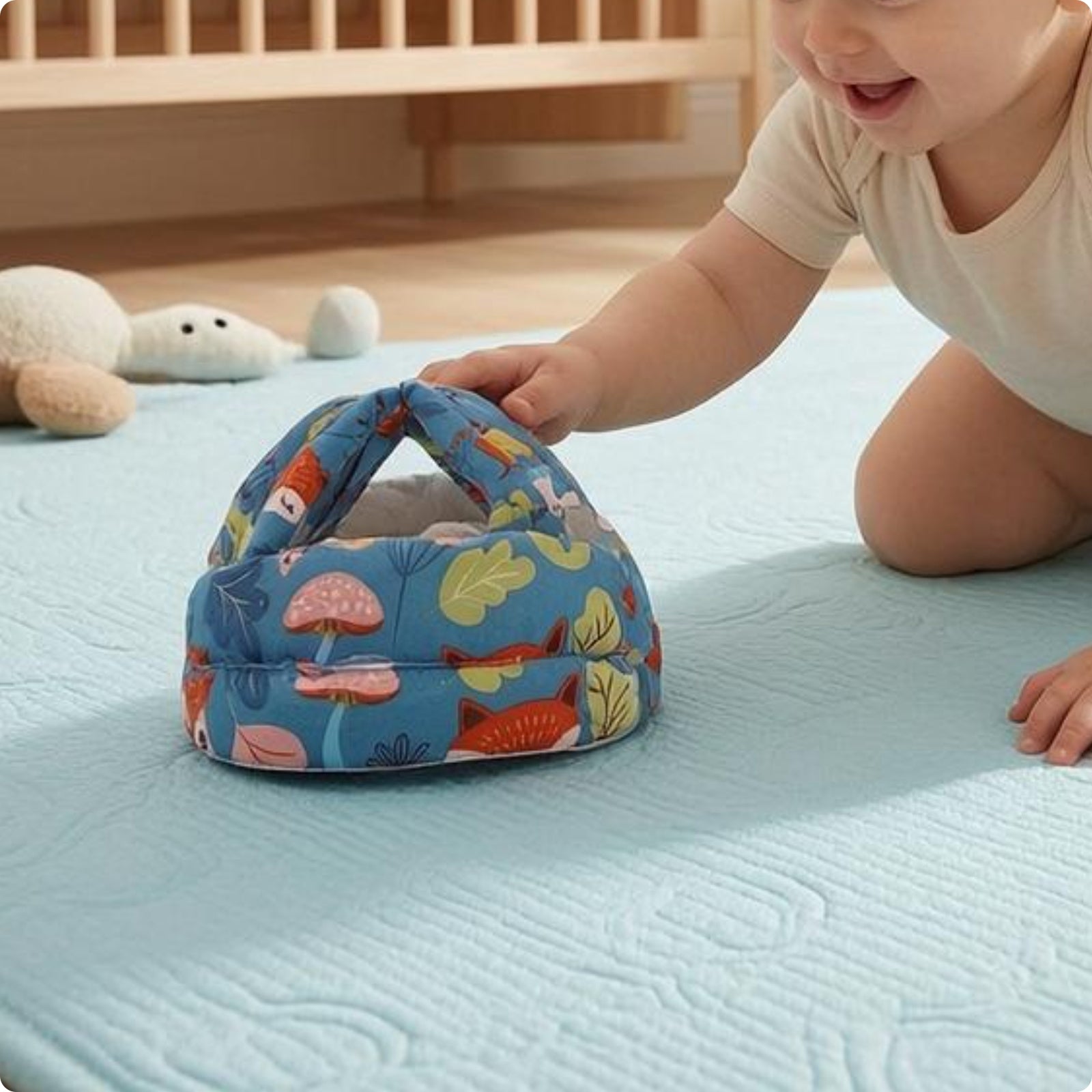 Infant Head Protection Hat Breathable Padded Hat Shock-Absorbing Learning-to-Walk Helmet for Infants