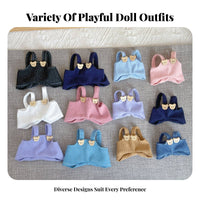 10cm Doll Outfit Handmade Doll Overalls Cute Designs Soft Toy Suspender Trousers for Hobbyists