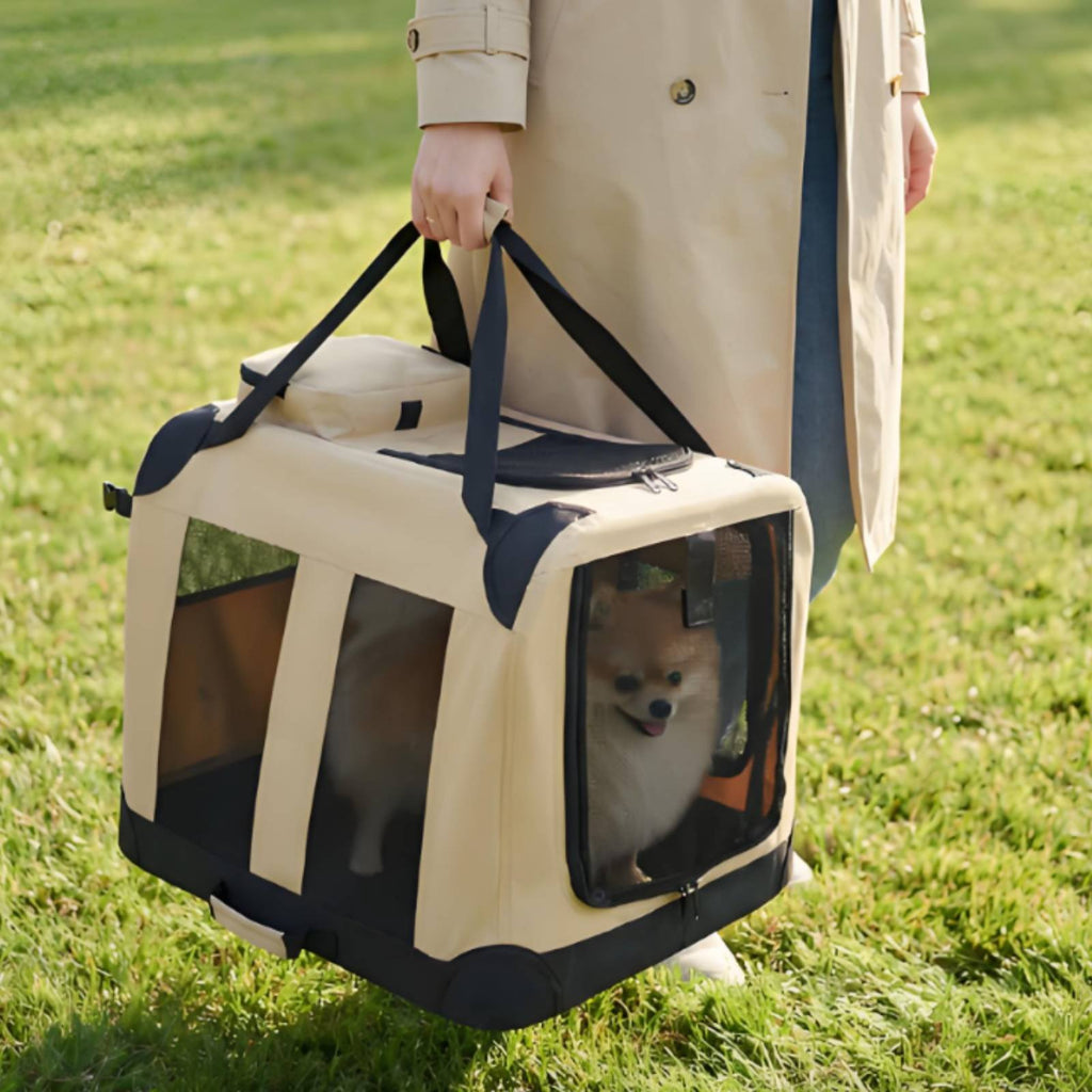 Rolling Pet Carrier Large Capacity Pet Trolley Bag Breathable Mesh for Travel