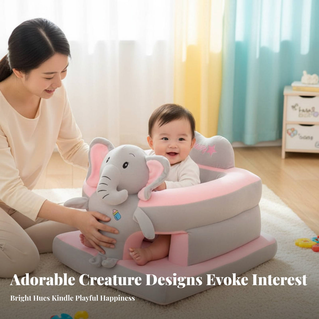 Plush creature Floor Seat Non-Slip Bottom Plush Sitting Trainer for Playroom, Home