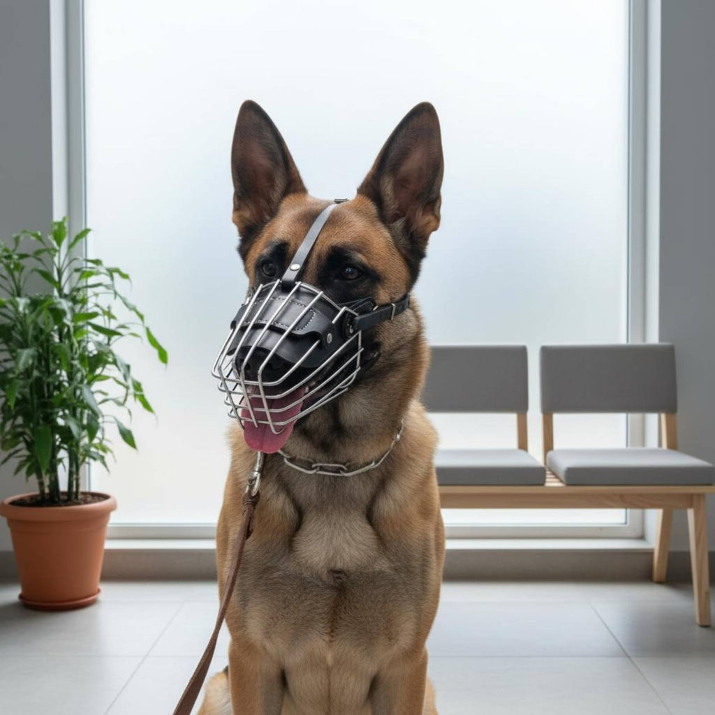 Wire Basket Dog Muzzle Nip Wire Muzzle Allows Drinking for Training