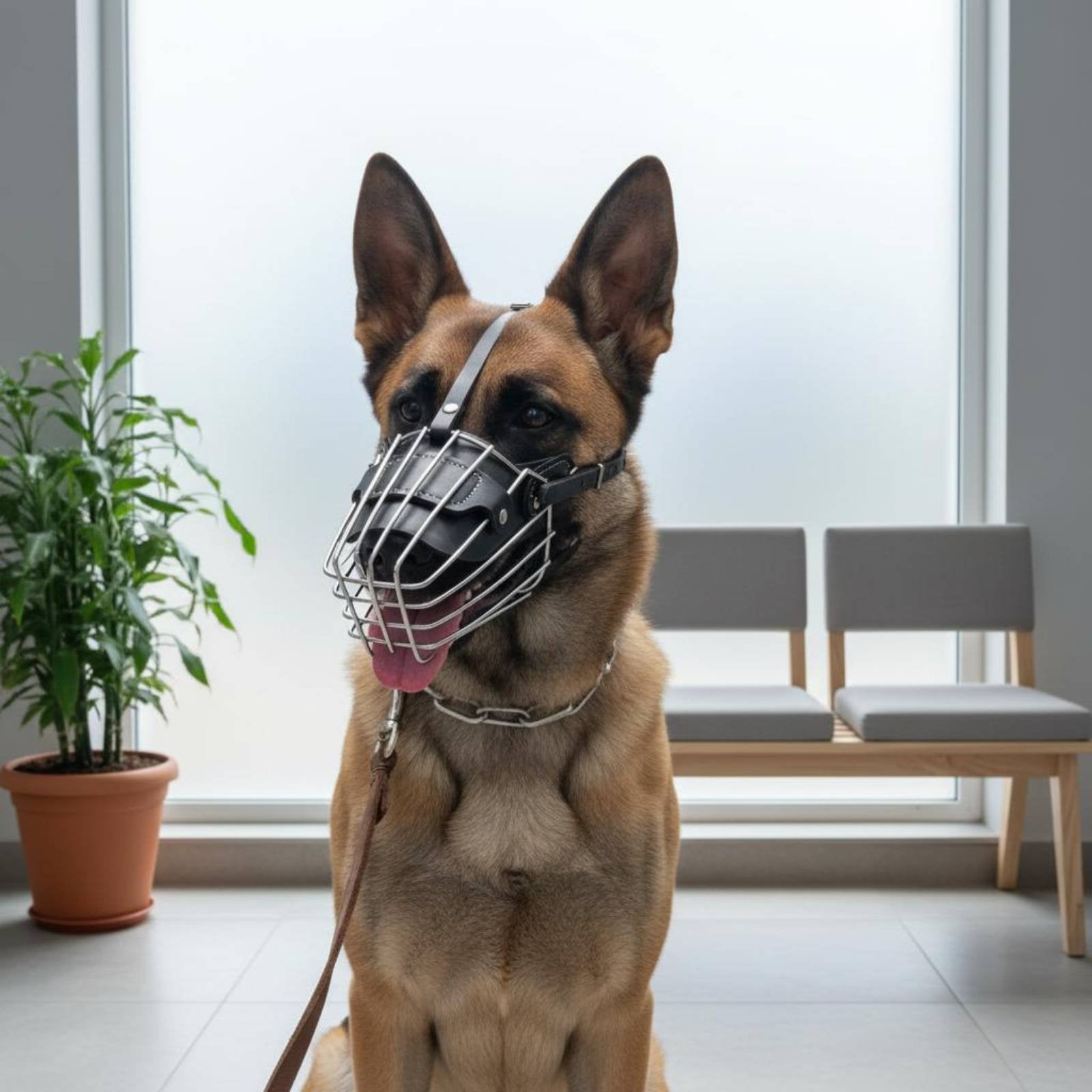 Wire Basket Dog Muzzle Nip Wire Muzzle Allows Drinking for Training