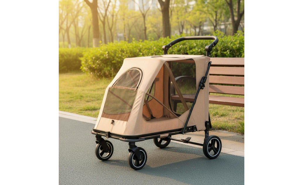 Foldable Dog Stroller Portable Foldable Pet Stroller Adjustable Handle