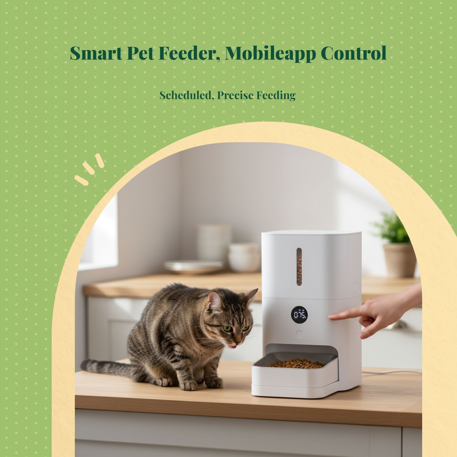 App-controlled auto pet feeder