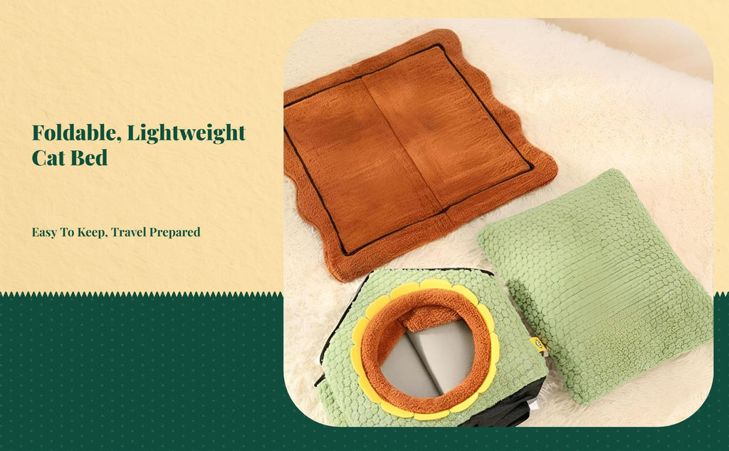 Cat Cave House, Warm Enclosed Bed, Removable Tent, Plush Den