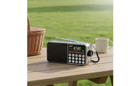 Pocket Radio with Memory Card Slot Emergency Light MP3 Player for Seniors