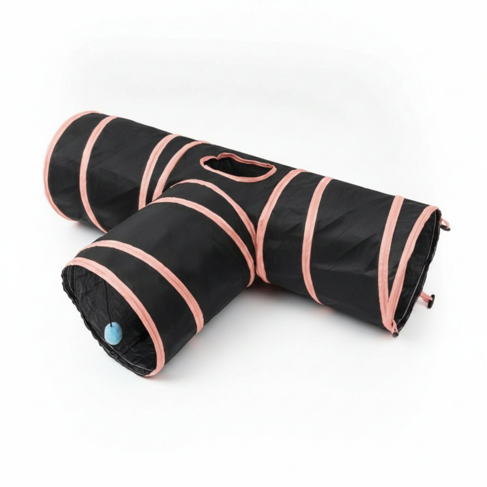 Foldable Cat Tube Springy Small Animal Tunnel Hanging Ball for Cats