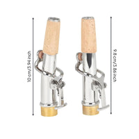 2 Pieces Sopranos Saxophone Neck Pair Smooth Breath Control Straight and Curved Sax Neck Nickel Music Accessory for Performance