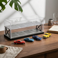 Two-Tier Parking Garage Acrylic Dust Cover Scale Parking Garage Model Clear Panel