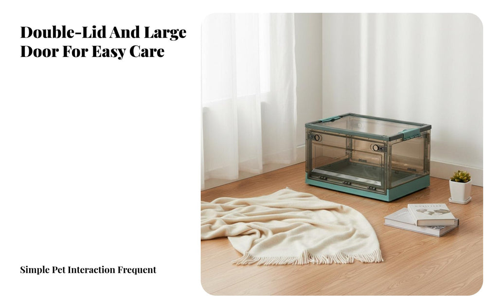 Foldable Storage Box Large Capacity Stackable Storage Bin with Doors