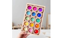 15 Pieces Translucent Crystal Building Piece Safe Design Wooden Crystal Blocks