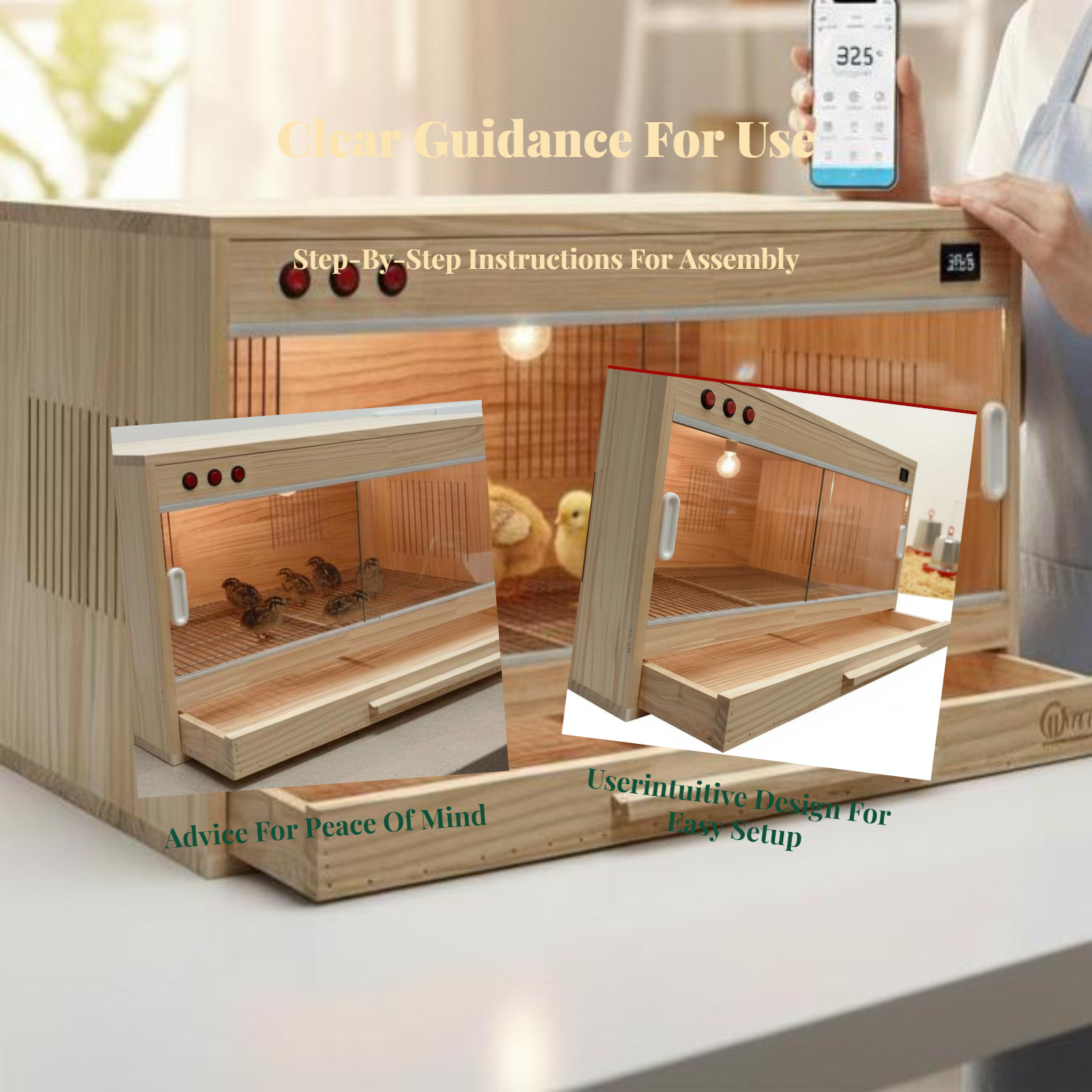 Amphibian Terrarium, Smart Temperature Control, Drawer Storage
