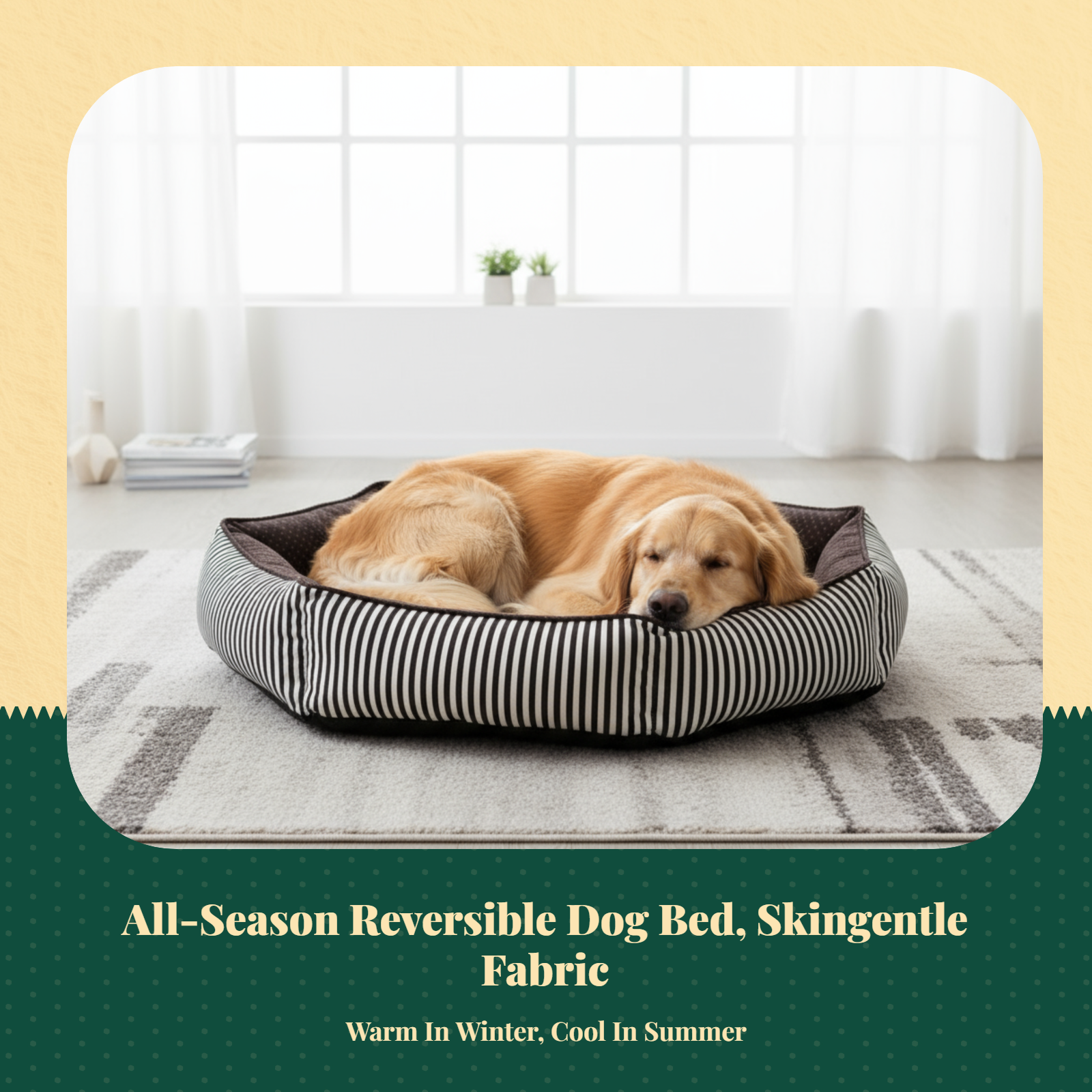 Orthopedic Dog Bed Removable Cover Non-Slip All Seasons