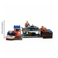 Tuna Market Figurine Set Detailed Craftsmanship 1:64 Scale Figurine Hand Painted